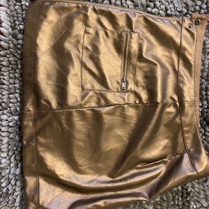 Metallic Zip Up Skirt